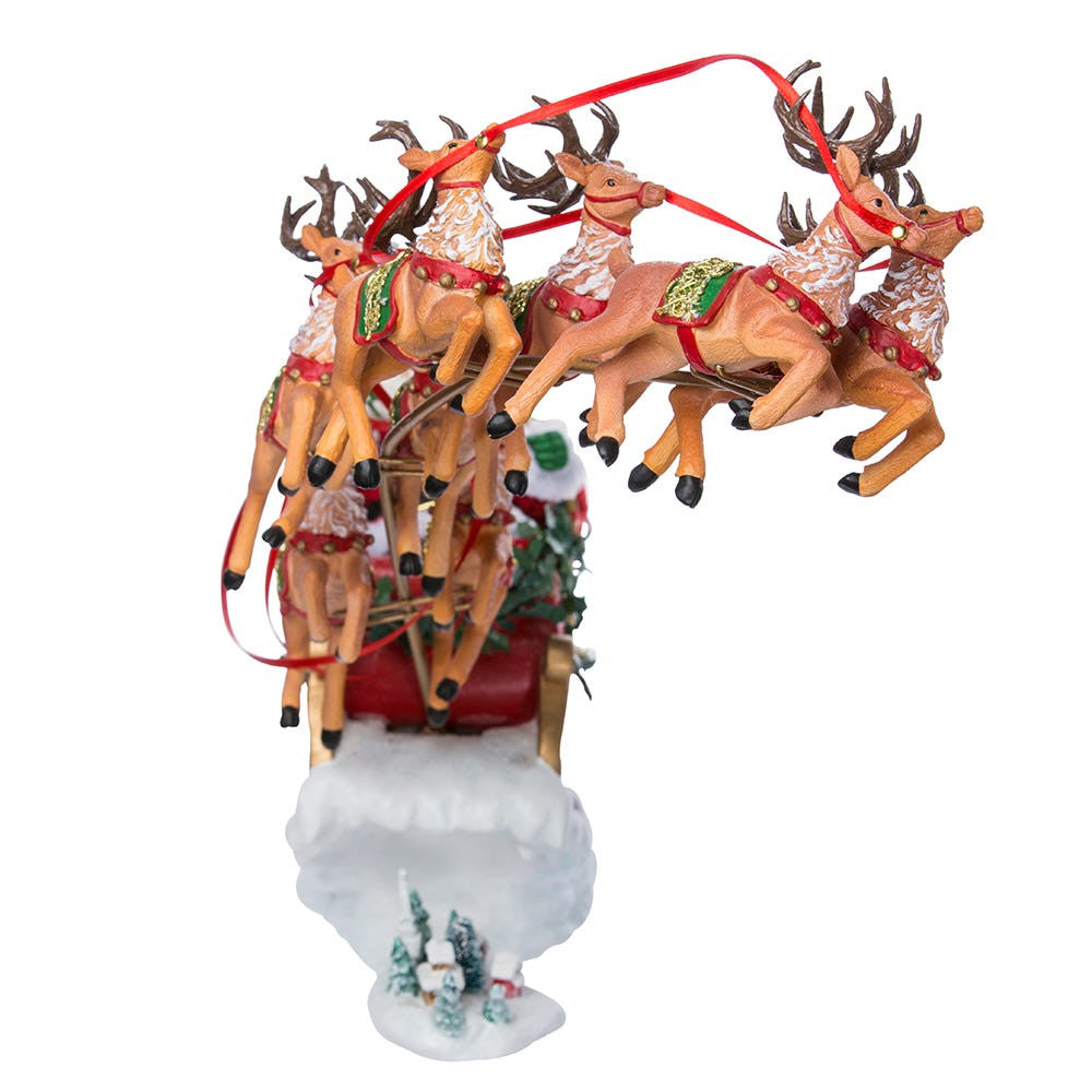24“ Fabriché™ Musical Santa With 8 Reindeer, 2-Piece Set
