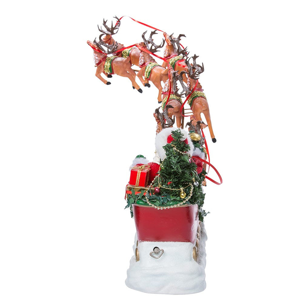 24“ Fabriché™ Musical Santa With 8 Reindeer, 2-Piece Set