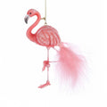Pink Feather Flamingo Ornament