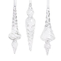 Glass Spiral Icicle Ornament, 3 Assorted