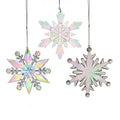 Opalescent Snowflake Ornaments, 3 Assorted