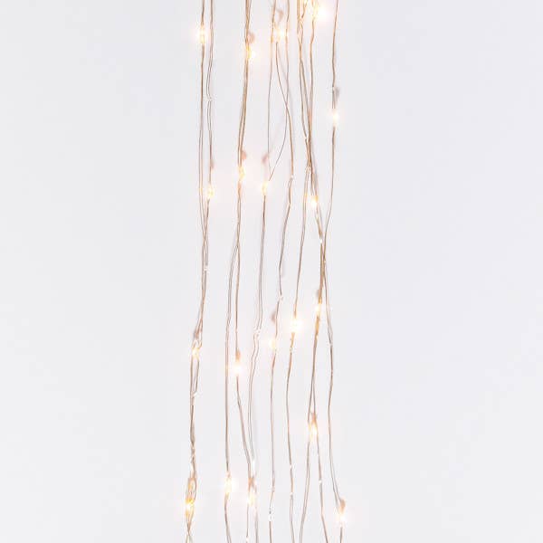 6-Foot Long Electric Warm White LED Light String Spray on Silver Wire with 8-Function Controller