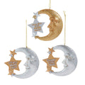 Moon & Star With Sayings Ornaments, 3 Assorted