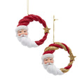 Red & Gold Santa Head Ornaments, 2 Assorted
