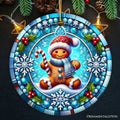 Crystal Snow Gingerbread Man Ornament, Christmas Decor
