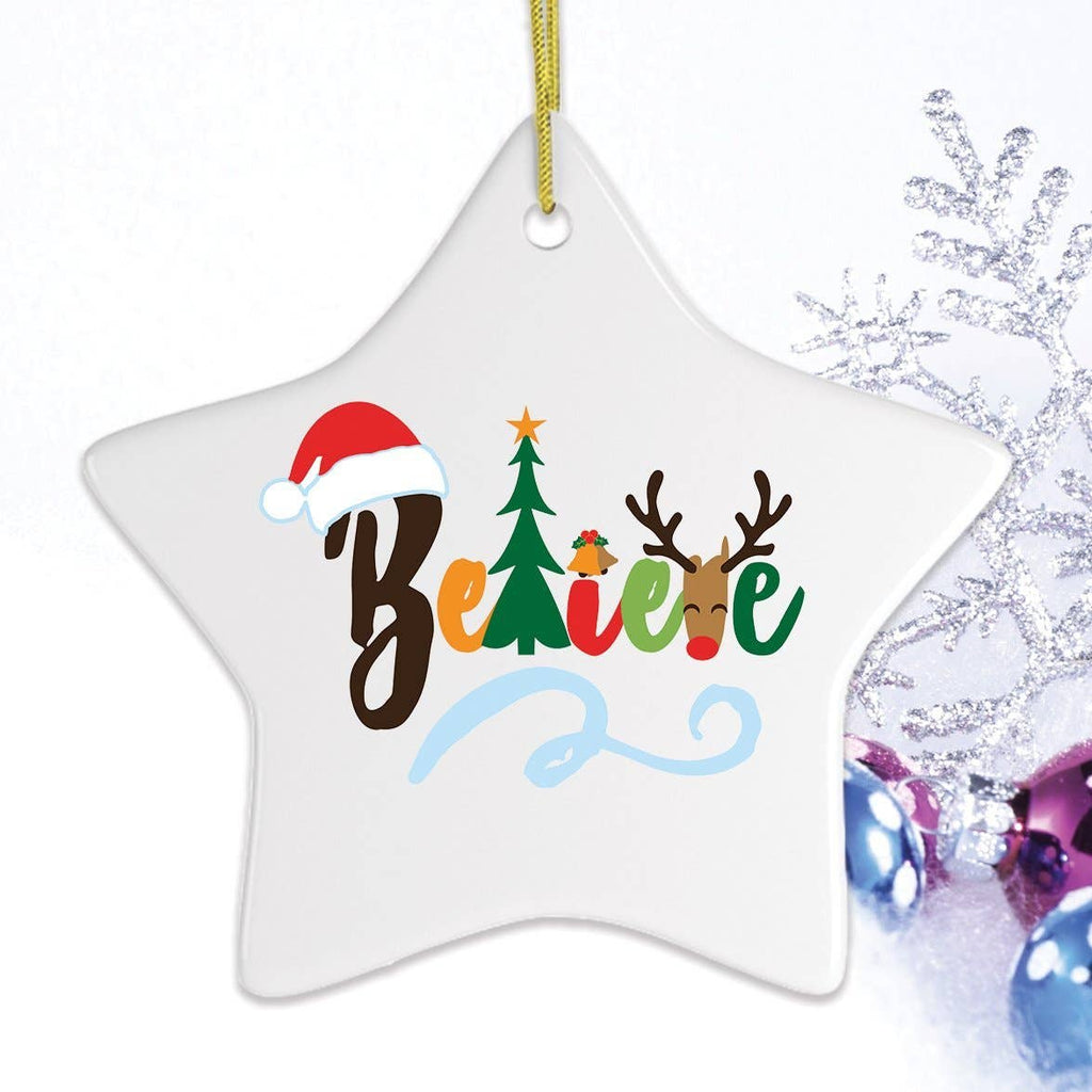 Believe Star Christmas Ornament
