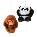 Plush Baby Monkey and Panda Ornaments, 2 Assorted