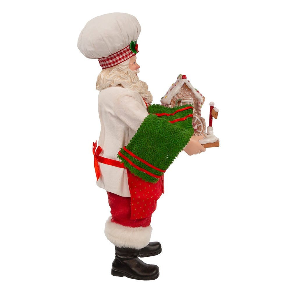 11“ Fabriché™ Chef Santa with Gingerbread Train