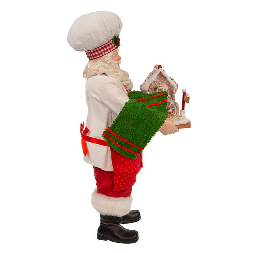 11“ Fabriché™ Chef Santa with Gingerbread Train