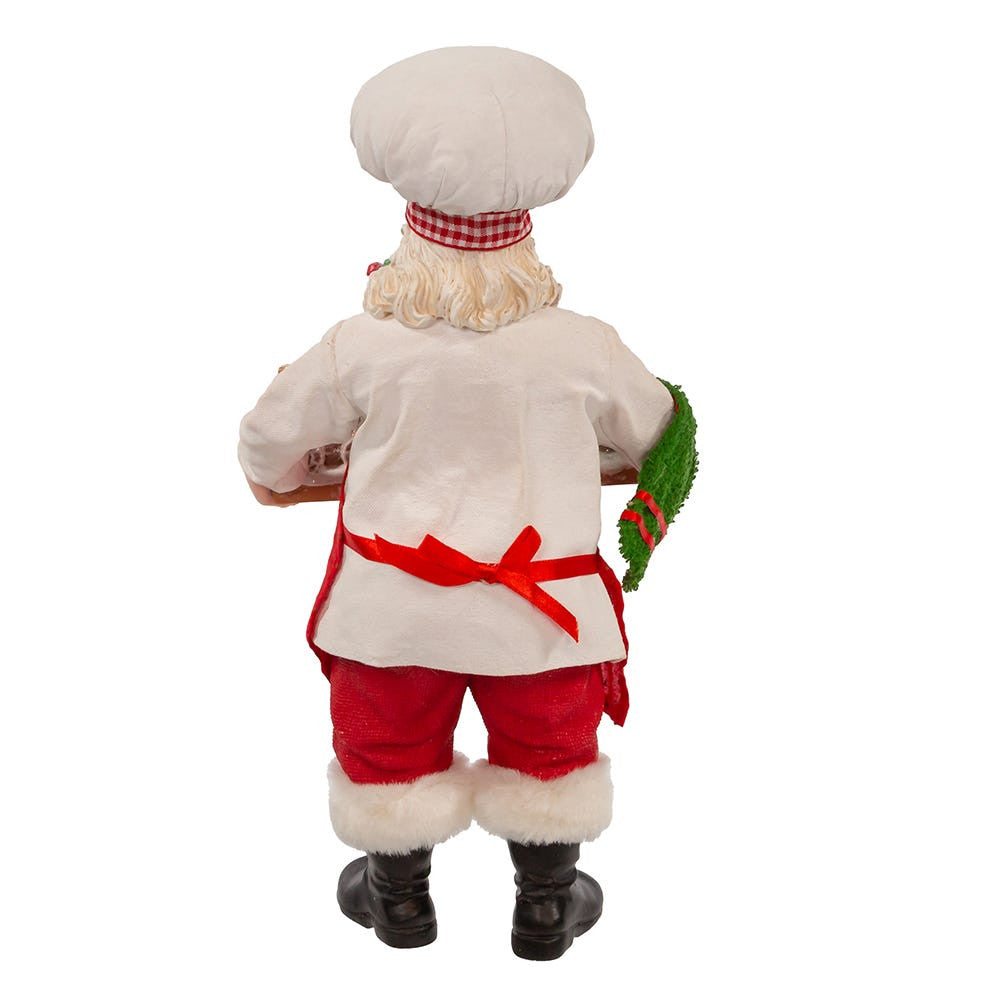 11“ Fabriché™ Chef Santa with Gingerbread Train