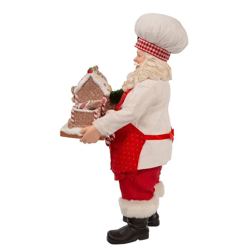 11“ Fabriché™ Chef Santa with Gingerbread Train