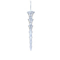 Glass Clear Glittered Icicle Ornament