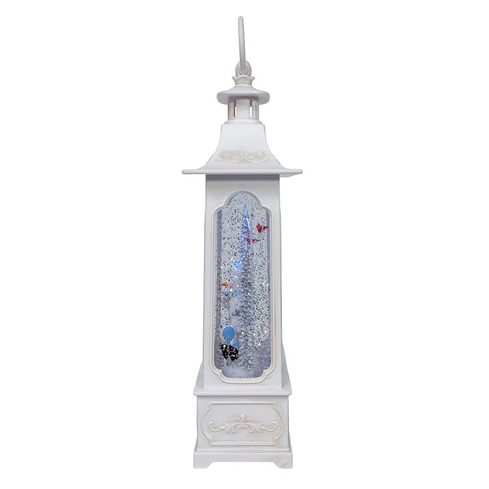12.75" Battery Operated USB LED Lighted Snowmen & Penguins Water Lantern