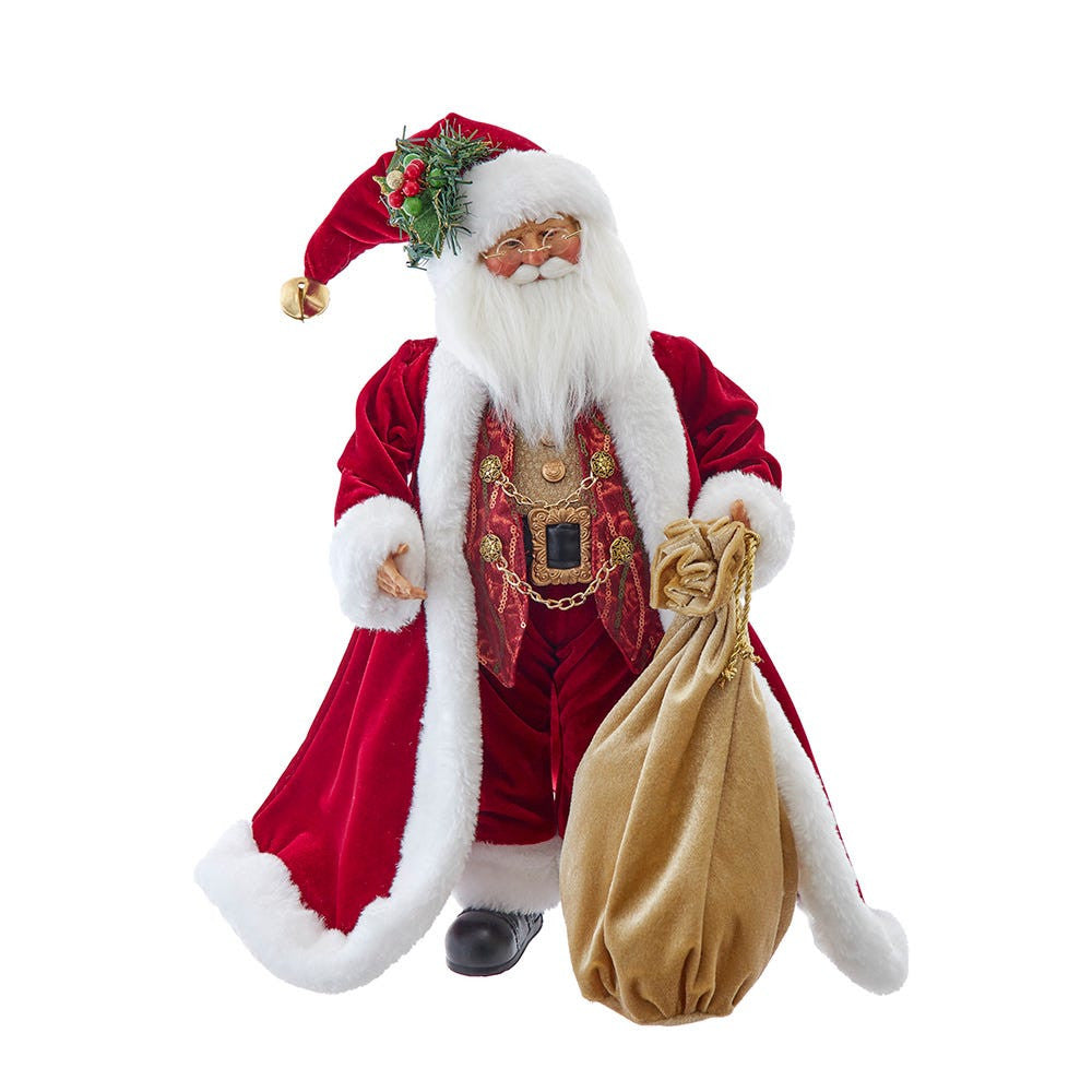 17" Jacqueline Kent Traditional Red Santa With Bag