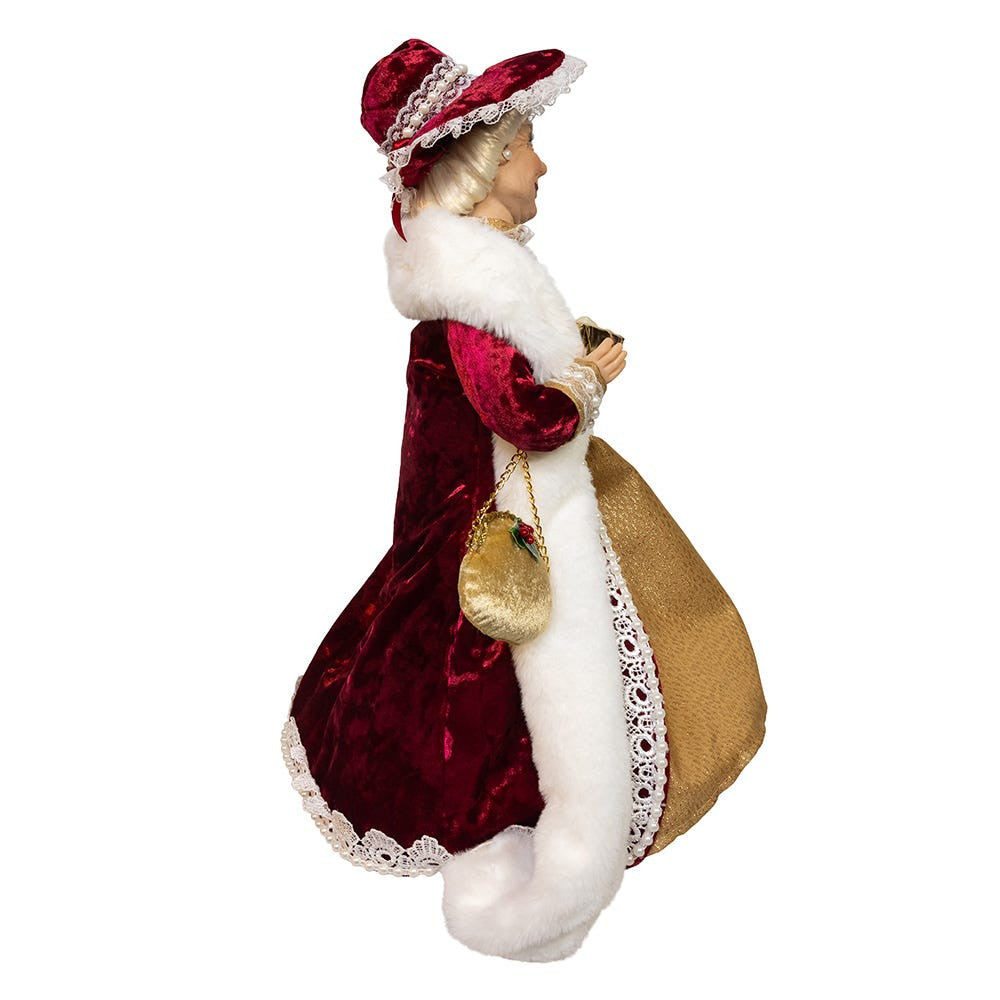17" Jacqueline Kent Red & Gold Mrs. Claus Table Piece