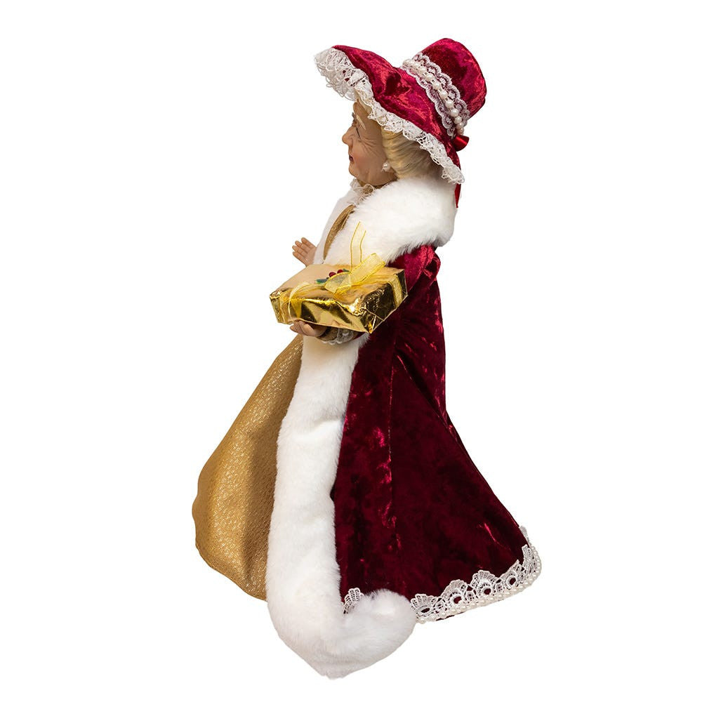 17" Jacqueline Kent Red & Gold Mrs. Claus Table Piece