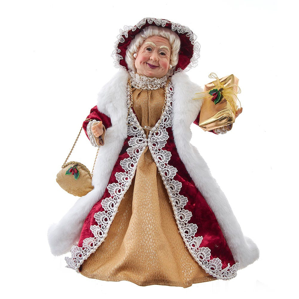 17" Jacqueline Kent Red & Gold Mrs. Claus Table Piece
