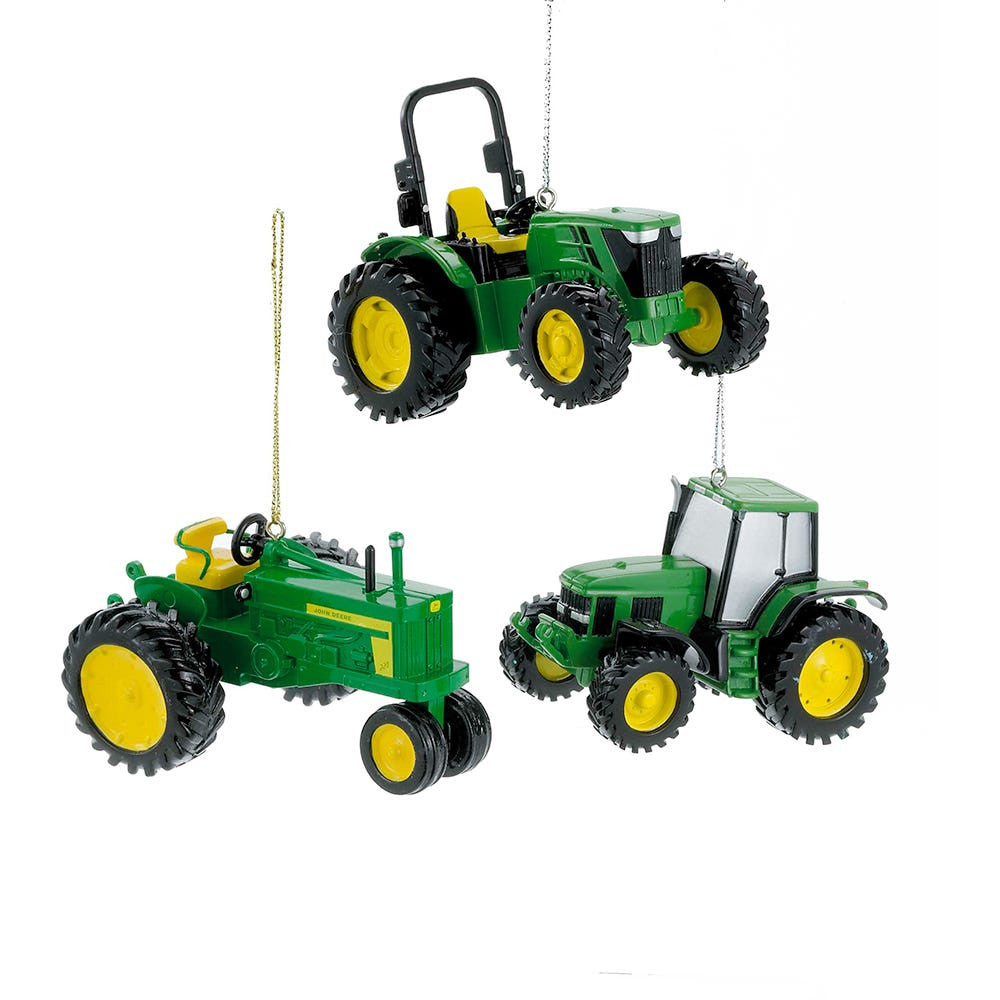 John Deere™ Tractor Ornaments, 3 Assorted