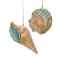 Tin Scallop & Triton Shell Ornaments, 2 Assorted