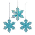 Turquoise Snowflake Ornaments, 3 Assorted