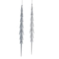 White and Silver Icicle With Stones Ornaments, 2 Assorted