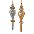 Ombré© Gold and Silver Finial Ornaments, 2 Assorted