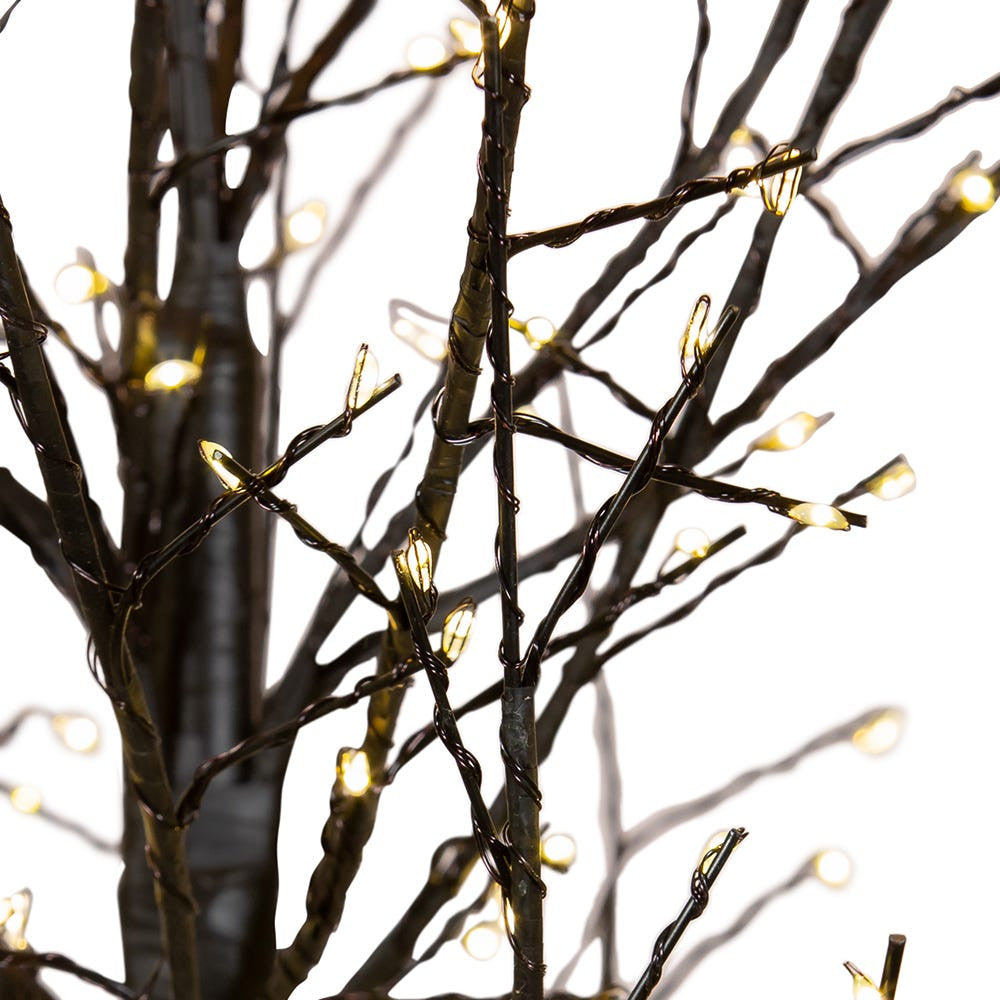 3' Pre-Lit Warm White Fairy Cluster LED Dark Brown Twig Tree