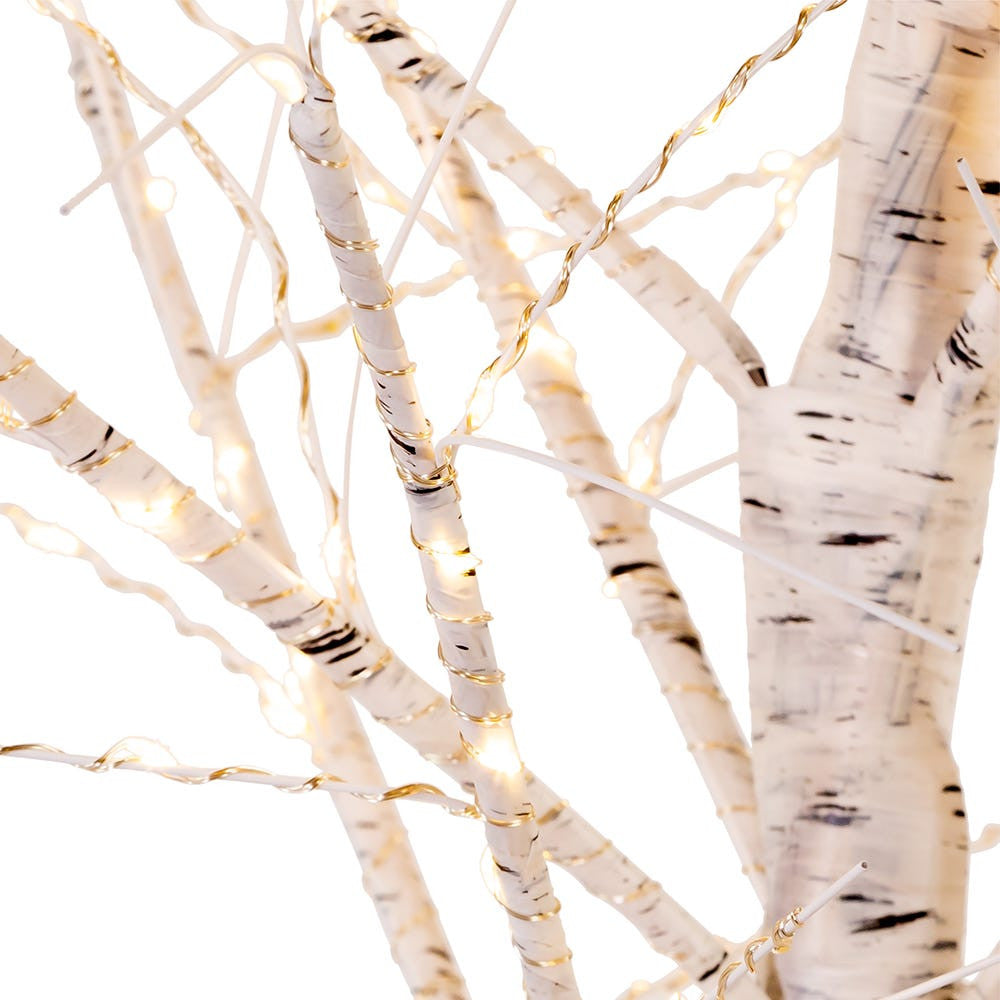 3' Pre-Lit Warm White Fairy Twinkle LED White Birch Twig Tree