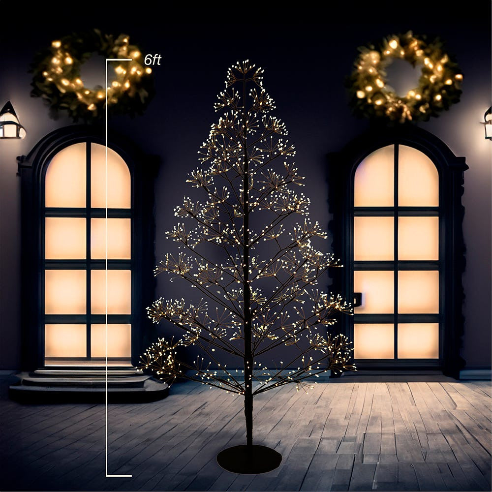 6' Pre-Lit Warm White LED Silhouette Fairy Tree