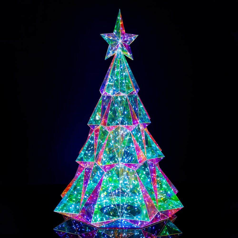 20" Lighted Magical Iridescence Holographic Christmas Tree