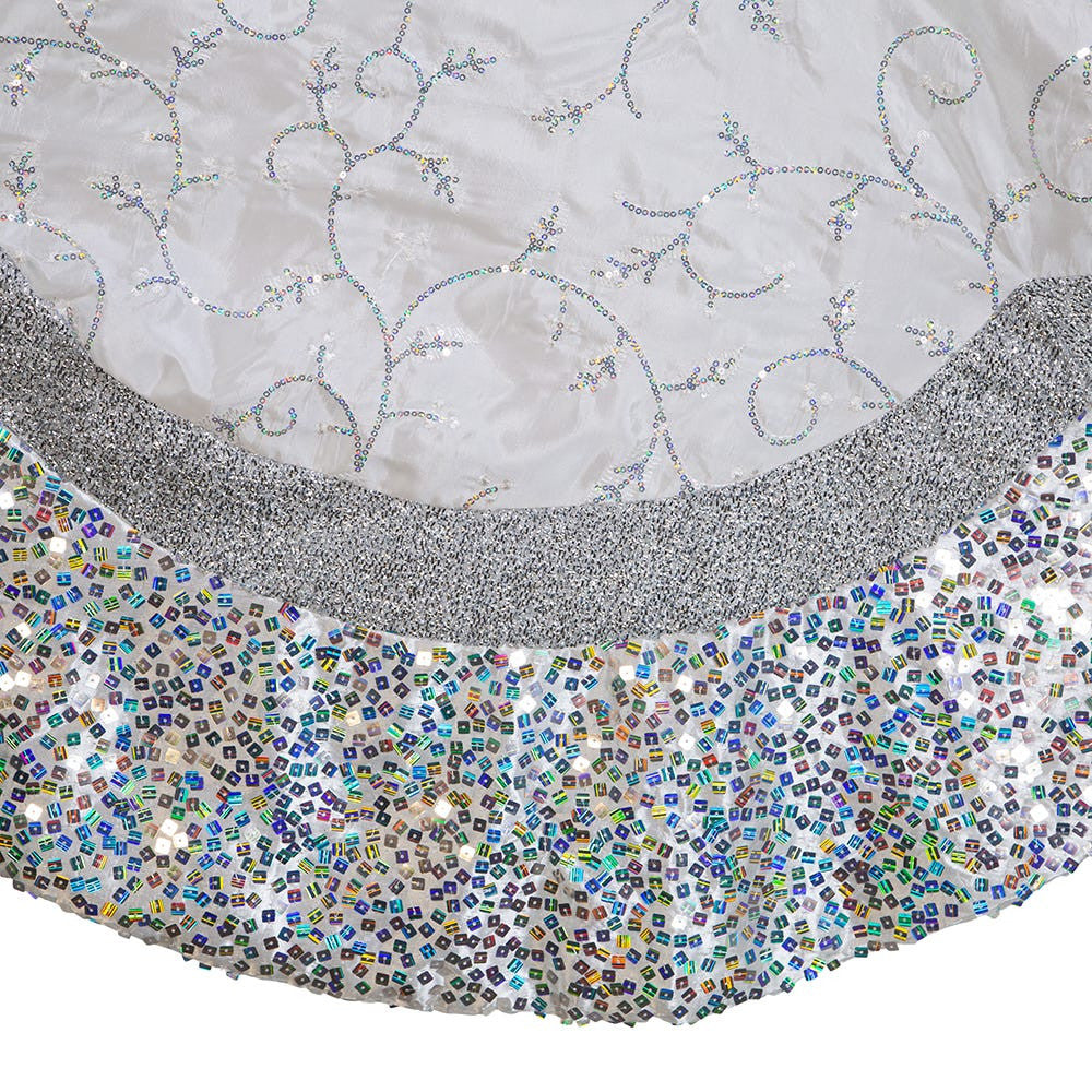 60" Silver Sequin Tree Skirt