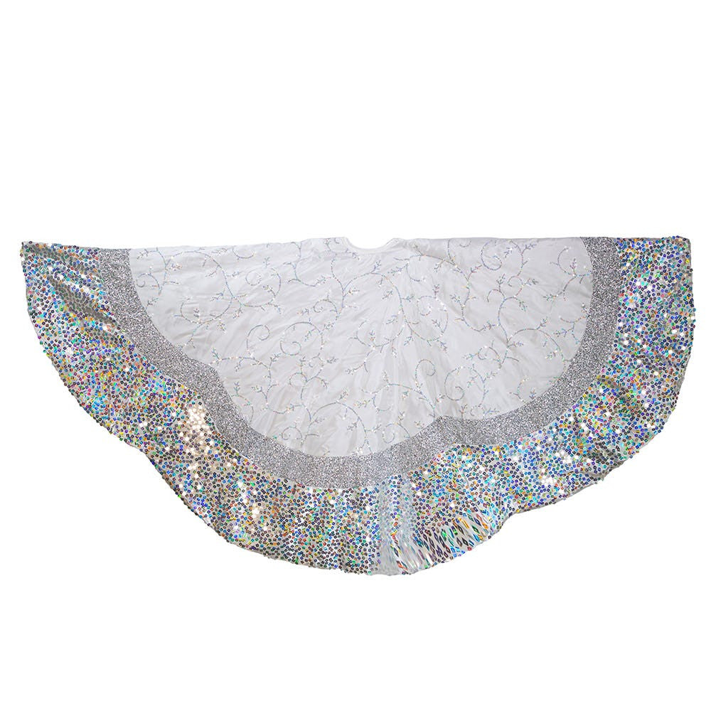60" Silver Sequin Tree Skirt