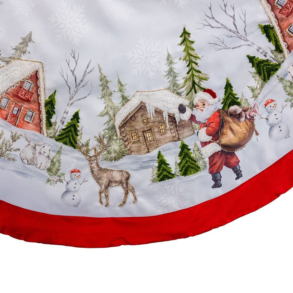 Velvet Beaded Embroidered Tree Skirt
