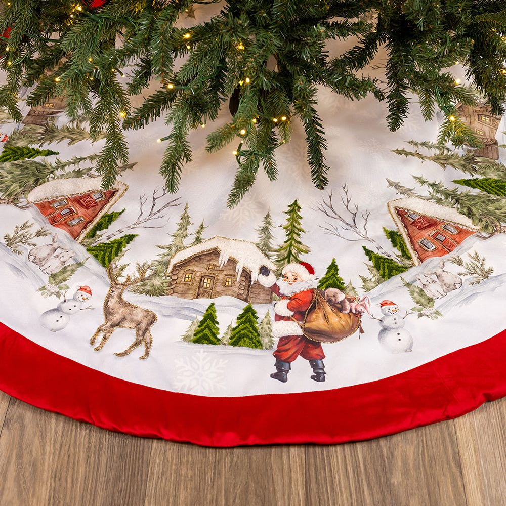 Velvet Beaded Embroidered Tree Skirt