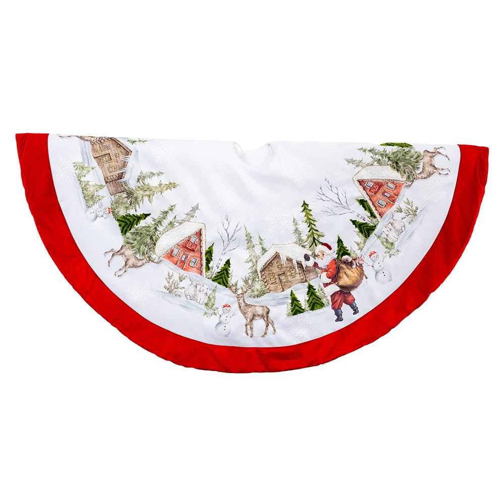 Velvet Beaded Embroidered Tree Skirt
