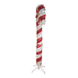 5' Pre-Lit LED Tinsel Candy Cane