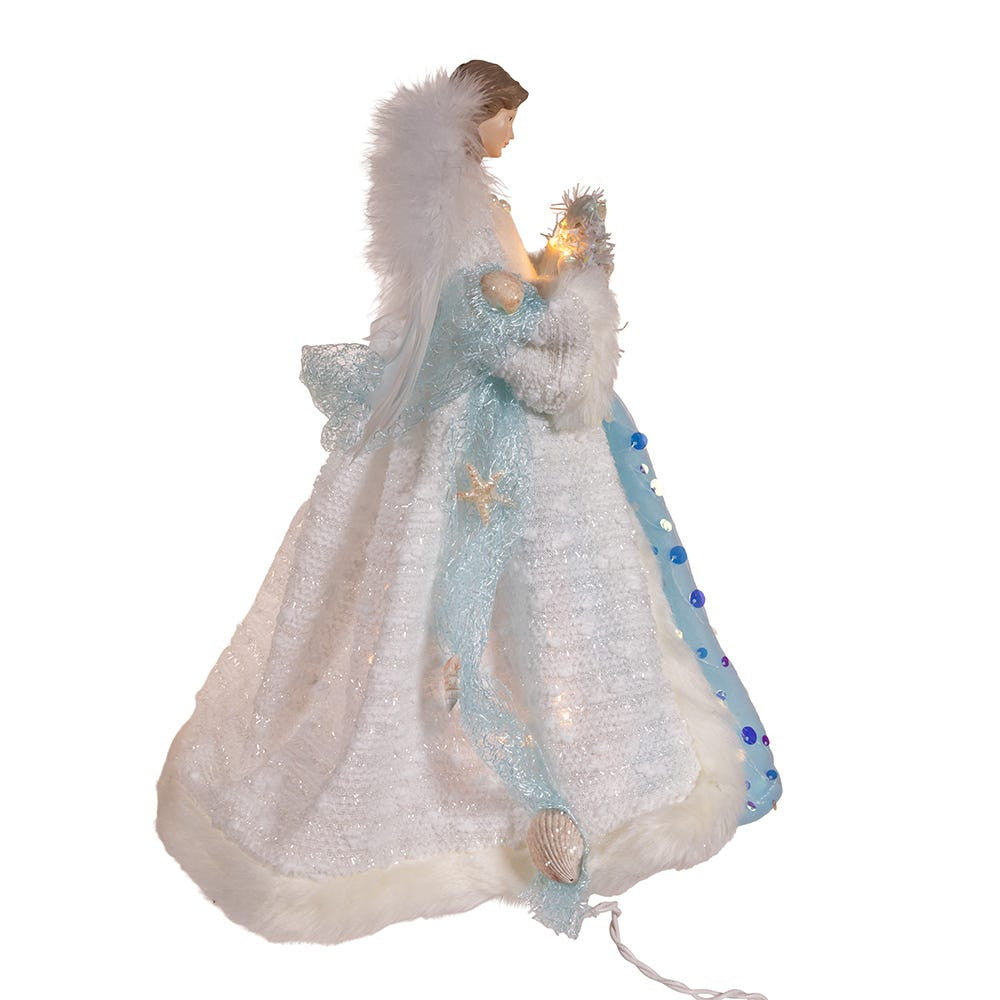 14" UL 10-Light Coastal Beach Angel Tree Topper
