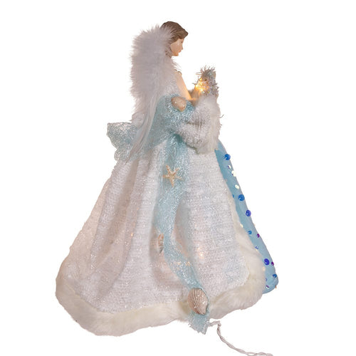 14" UL 10-Light Coastal Beach Angel Tree Topper