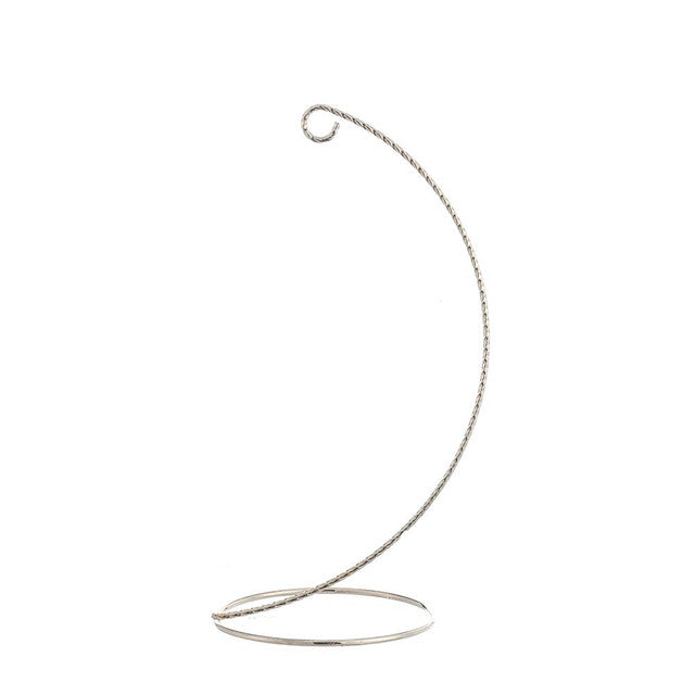 Twisted Silver Metal Ornament Stand