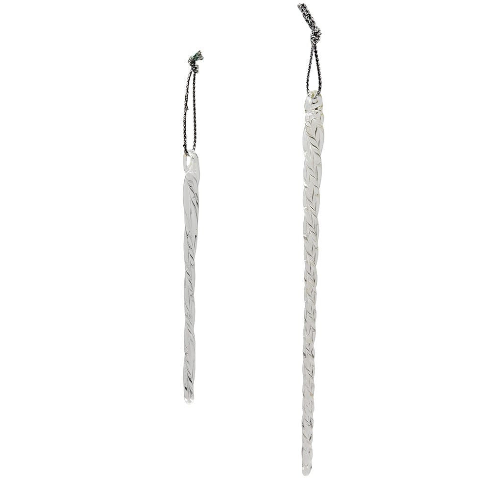 Twisted Clear Crystal Glass Icicles, 24-Piece Box