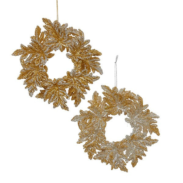 Gold and Silver Wreath Acrylic Ornaments