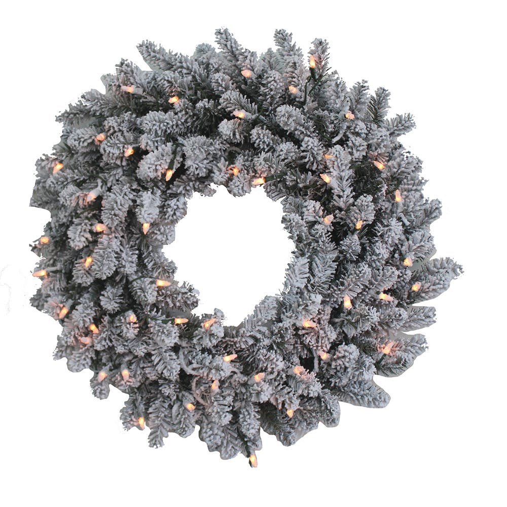 24" Pre-Lit Clear Incandescent Vail Pine Wreath